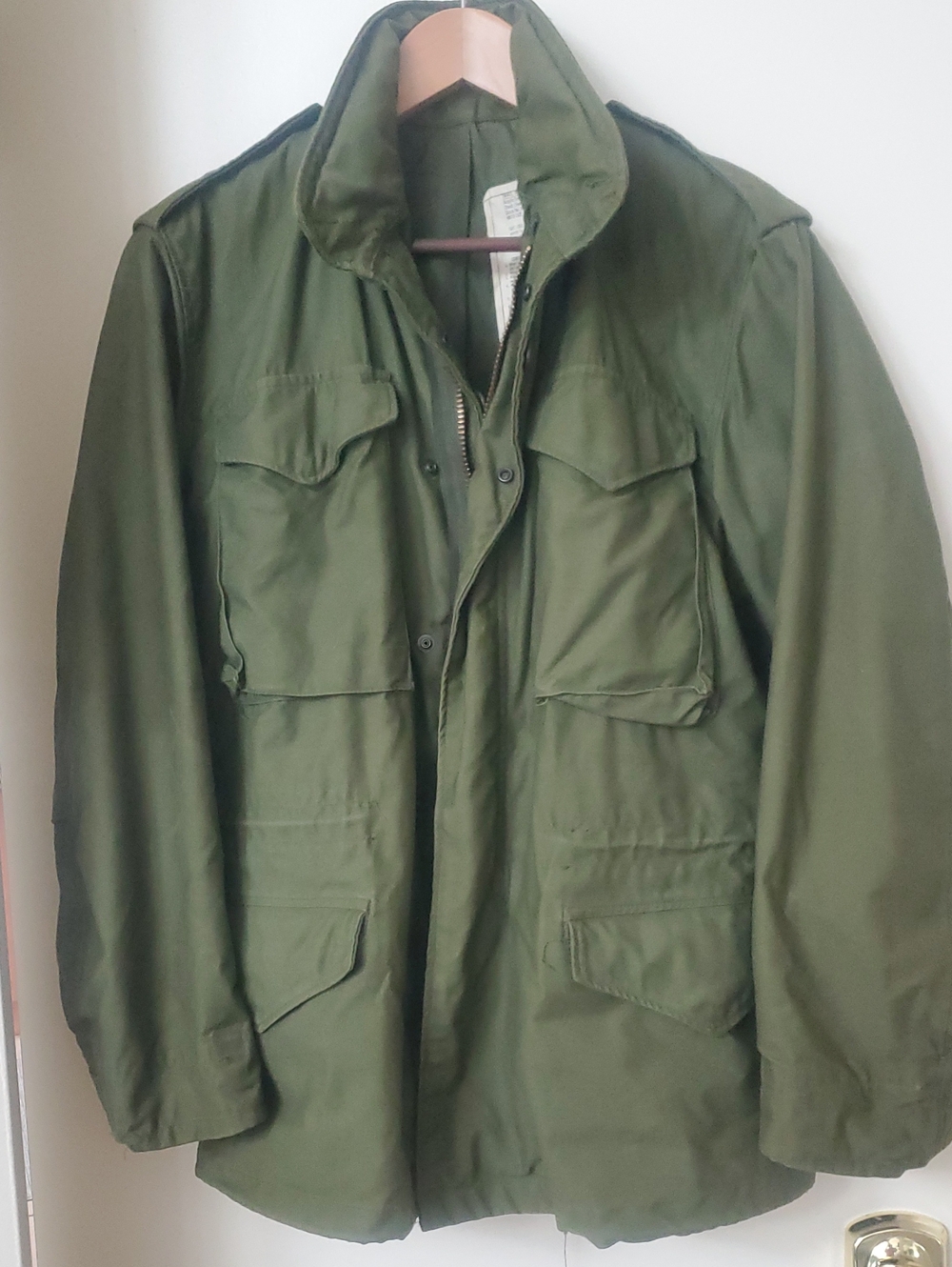 Vintage US Army M65 Olive Green Small Regular Like New With Liner VERY RARE COND